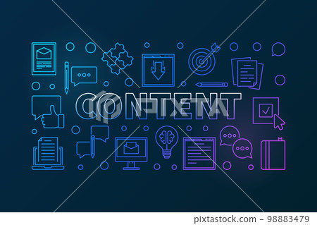 Content outline vector creative horizontal banner Content outline vector creative horizontal banner 98883479