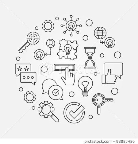 Brand round vector illustration in thin line style 98883486