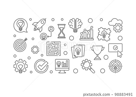 Brainstorming creative vector outline illustration Brainstorming creative vector outline illustration 98883491