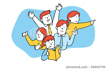 一名婦女學習和支持教師和家人的形象插圖 98883740