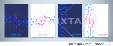 Abstract geometric covers and brochures with triangles shape patterns 98884097
