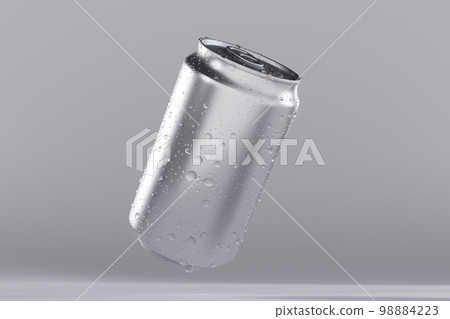帶有水滴的罐頭的 3D 插圖 98884223