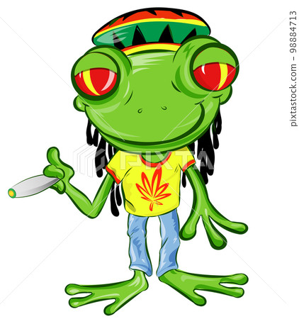 jamaican Frog  Character Cartoon. isolated on white 98884713