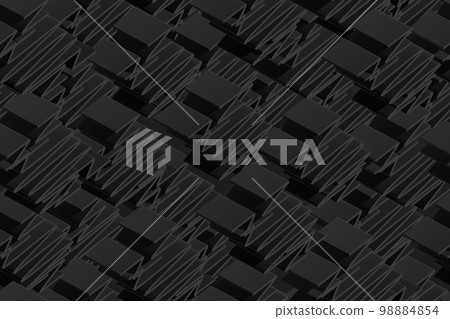Grey Isometric Background Seamless Pattern, 3D Illustration Grey Isometric Background Seamless Pattern, 3D Illustration 98884854