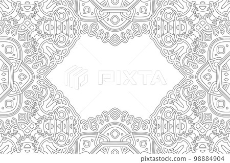 Art for coloring book with linear border 98884904
