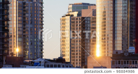 Residential Highrise Apartment Buildings in Coal Harbour, Downtown Vancouver, British Columbia, Canada. Residential Highrise Apartment Buildings in Coal Harbour, Downtown Vancouver, British Columbia, Canada. 98884986