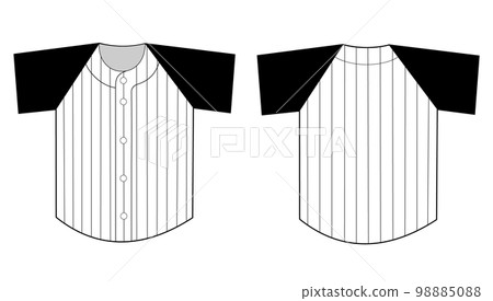 Baseball uniform with vertical stripes - Stock Illustration