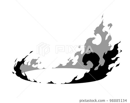 Landing impact_flame_fire effect silhouette Landing impact_flame_fire effect silhouette 98885134