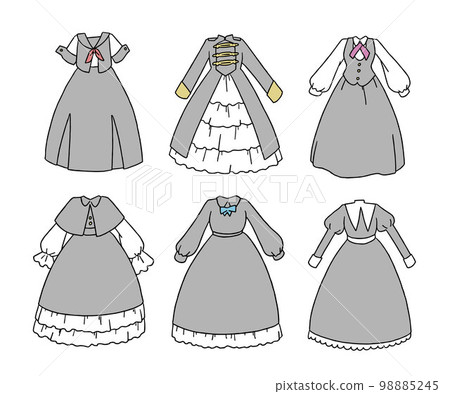 灰色連衣裙插圖集 98885245