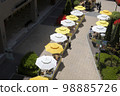 A road lined with parasols 98885726