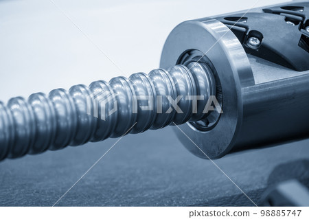 Closeup scene the spare parts lead ball screw. Closeup scene the spare parts lead ball screw. 98885747