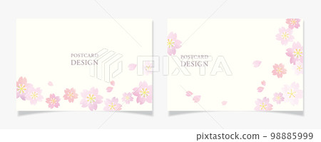 Postcard design I with motif of cherry blossom petals 98885999