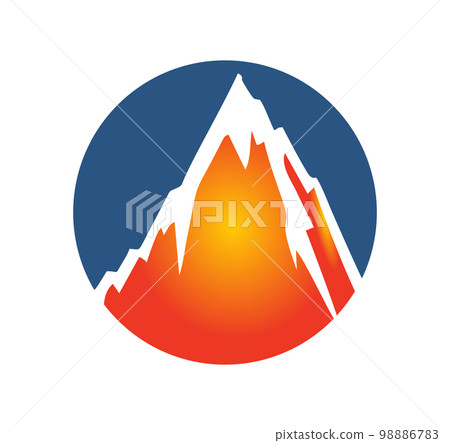 Mount Lava Volcano Vector Icon 98886783