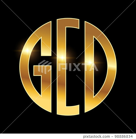 Golden Monogram Initial Letters GCD Golden Monogram Initial Letters GCD 98886834