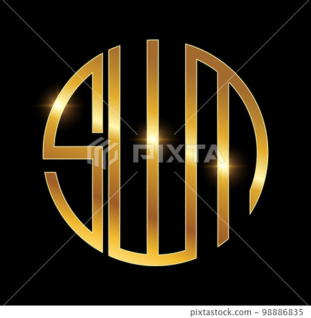 Golden Monogram Initial Letters SWM 98886835