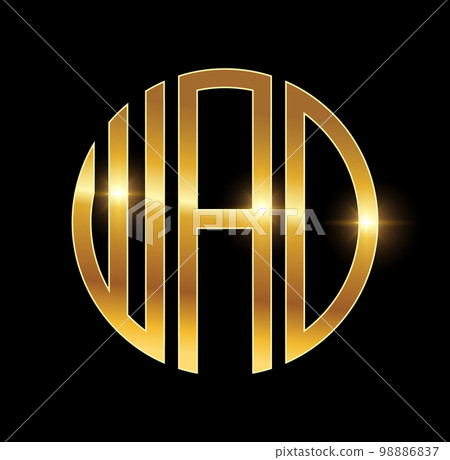 Golden Monogram Initial Letters WAD 98886837