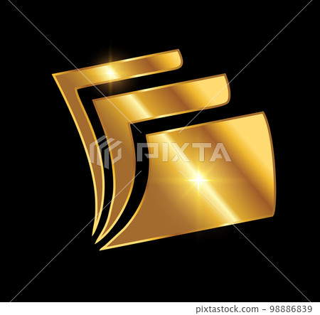 Golden Paper folder Vector Icon Golden Paper folder Vector Icon 98886839