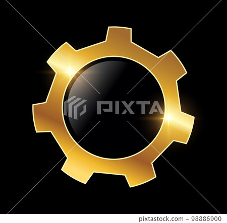 Golden Gear Logo vector Icon Golden Gear Logo vector Icon 98886900