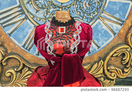 Elegant dress of the Queen of Spades or witch 98887293