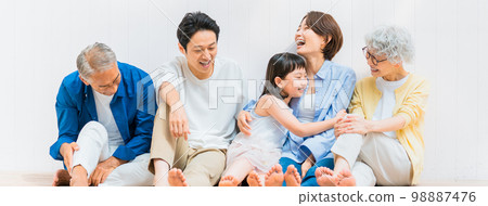 three generation family with children three generation family with children 98887476