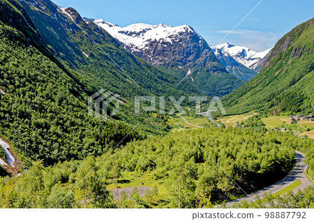 Beautiful landscape near Hellesylt - Norway 98887792