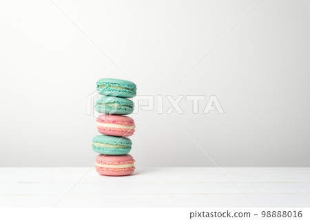 Macaroon cookies on a white background 98888016