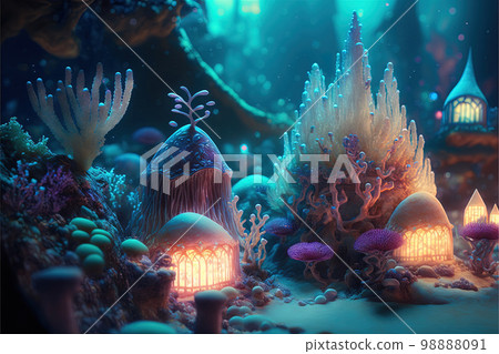 fantasy sea castle 98888091