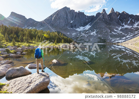 Hike in mountains Hike in mountains 98888172