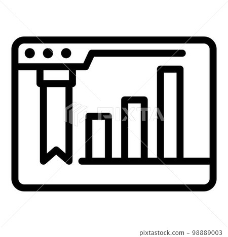 Website analytic icon. Outline website analytic vector icon for web design isolated on white background 98889003