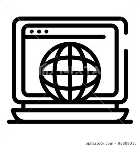 Computer browser icon. Outline computer browser vector icon for web design isolated on white background Computer browser icon. Outline computer browser vector icon for web design isolated on white background 98889013