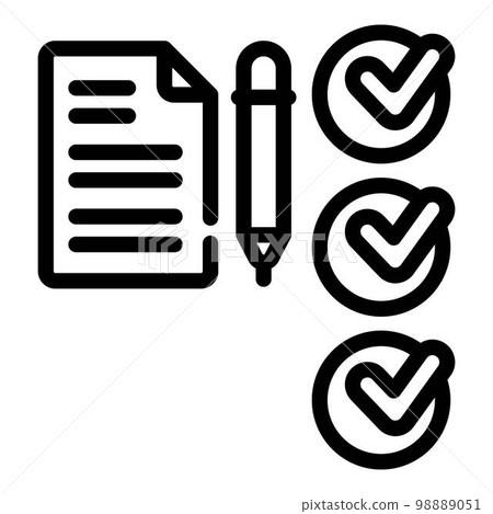 Done marks icon. Outline done marks vector icon for web design isolated on white background 98889051