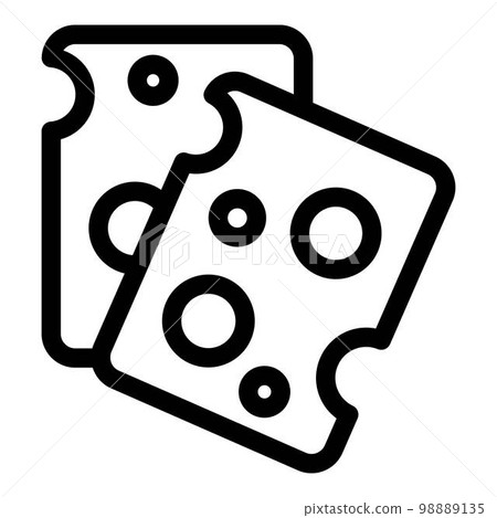 Cheese slices icon. Outline cheese slices vector icon for web design isolated on white background 98889135
