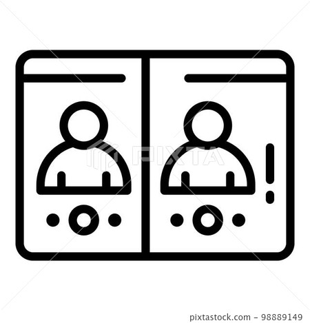 Screen video call icon. Outline screen video call vector icon for web design isolated on white background 98889149