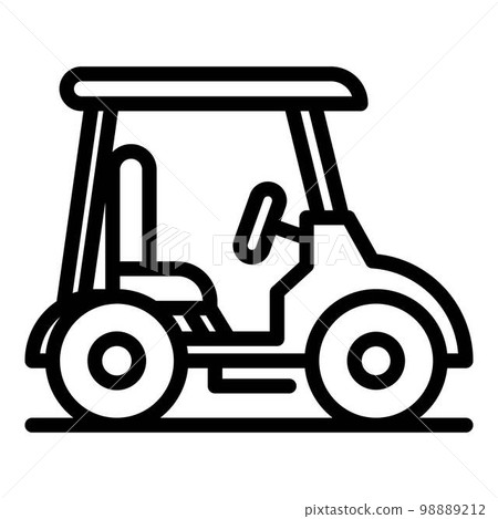 Competition golf cart icon. Outline competition golf cart vector icon for web design isolated on white background Competition golf cart icon. Outline competition golf cart vector icon for web design isolated on white background 98889212