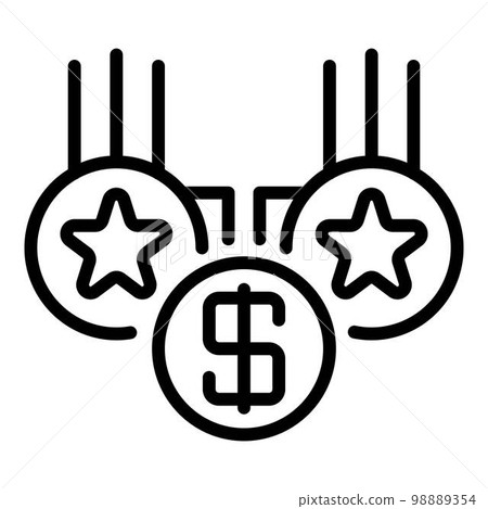 Casino money bonus icon. Outline casino money bonus vector icon for web design isolated on white background Casino money bonus icon. Outline casino money bonus vector icon for web design isolated on white background 98889354