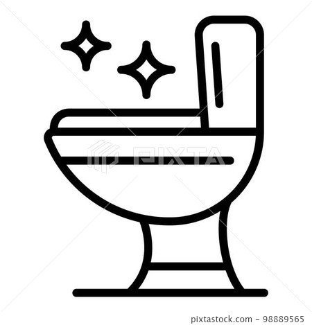 Toilet clean disinfection icon. Outline toilet clean disinfection vector icon for web design isolated on white background Toilet clean disinfection icon. Outline toilet clean disinfection vector icon for web design isolated on white background 98889565
