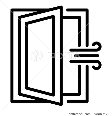 Room ventilation icon. Outline room ventilation vector icon for web design isolated on white background 98889579