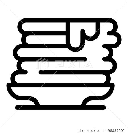 Homemade pancake food icon. Outline homemade pancake food vector icon for web design isolated on white background Homemade pancake food icon. Outline homemade pancake food vector icon for web design isolated on white background 98889601