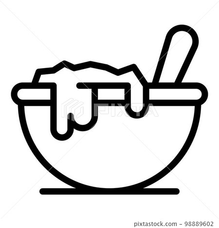Homemade bowl food icon. Outline homemade bowl food vector icon for web design isolated on white background Homemade bowl food icon. Outline homemade bowl food vector icon for web design isolated on white background 98889602