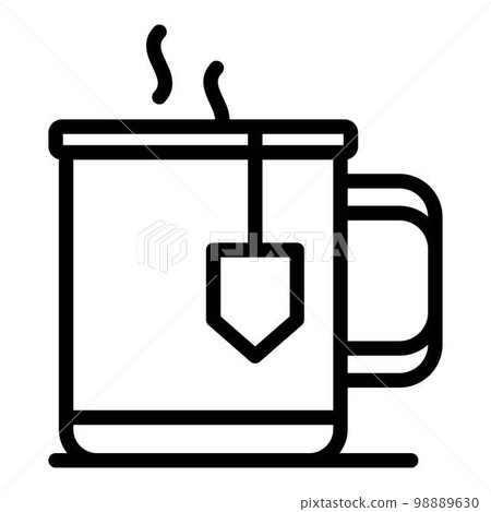 Home office tea mug icon. Outline home office tea mug vector icon for web design isolated on white background 98889630