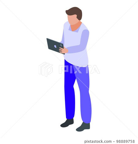 Home office worker icon. Isometric of home office worker vector icon for web design isolated on white background 98889758