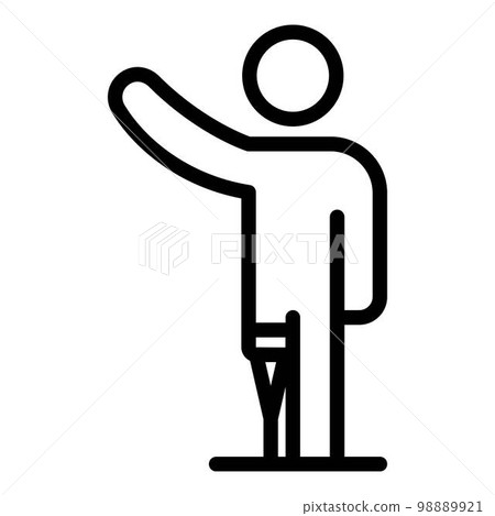 Amputated leg icon. Outline amputated leg vector icon for web design isolated on white background 98889921