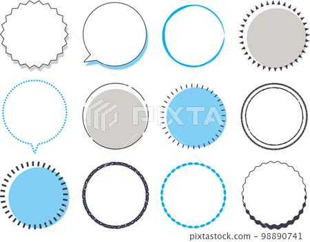 Speech bubbles and round frameset Speech bubbles and round frameset 98890741