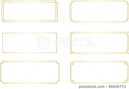 金色簡單的框架集 98890753
