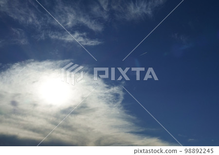 夏日午後的天空，各種雲層中出現尾跡 220727pm 98892245