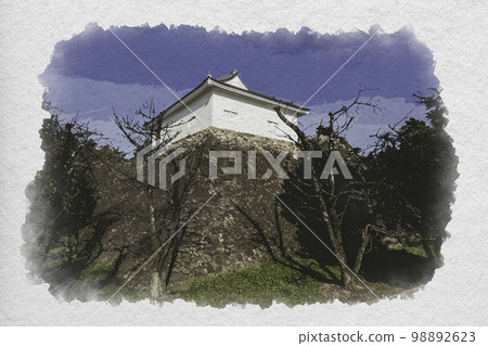 水彩風格的龜山城多門砲塔 三重縣龜山市 水彩風格的龜山城多門砲塔 三重縣龜山市 98892623