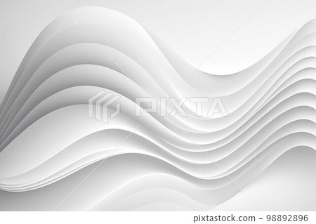 Abstract white wave background. White graphic line wallpaper Created with Generative AI technology. 98892896