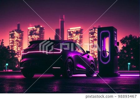 EV charging station for electric car in concept green energy Created with Generative AI technology. EV charging station for electric car in concept green energy Created with Generative AI technology. 98893467