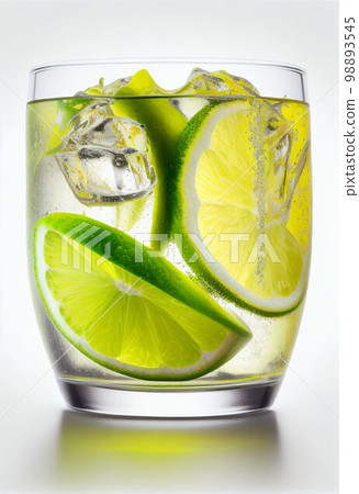 Glass of cold freshly lemonade juice and ice cube for healthy Created with Generative AI technology. Glass of cold freshly lemonade juice and ice cube for healthy Created with Generative AI technology. 98893545