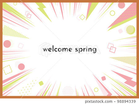 Spring-like color scheme geometric concentration line frame 98894339